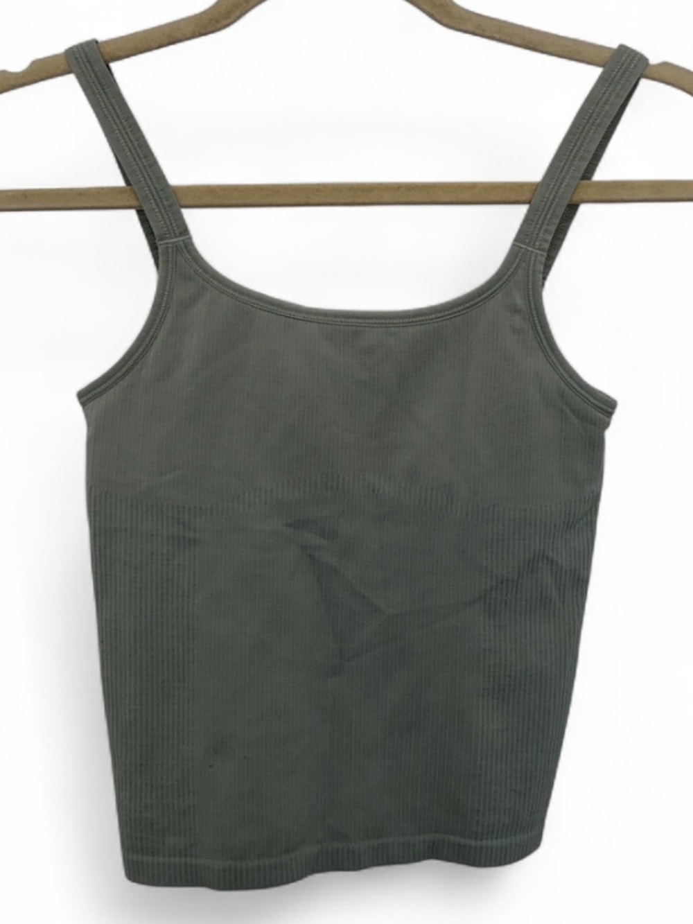 Lululemon Ebb to Street Ribbed Scoop-Neck Tank Top in Dusty Green